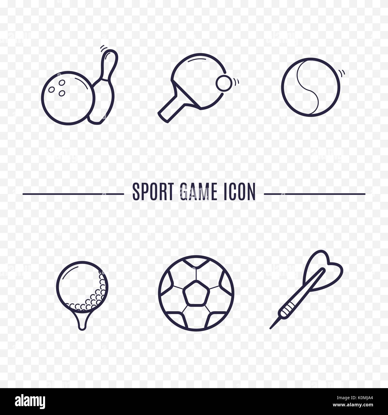 Games linear icons. Chess, dice, cards, checkers and other board games. Game thin linear signs. Outline concept for websites, infographic, mobile applications. Stock Vector
