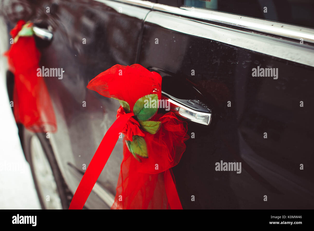 Wedding car decoration on the current tradition Stock Photo - Alamy