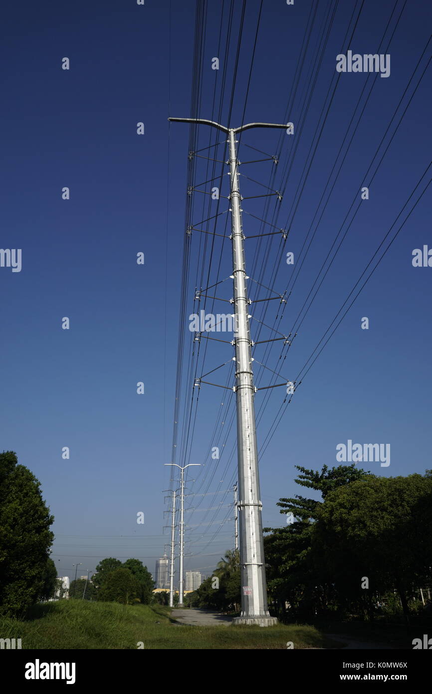 electricity transmission tower Stock Photo