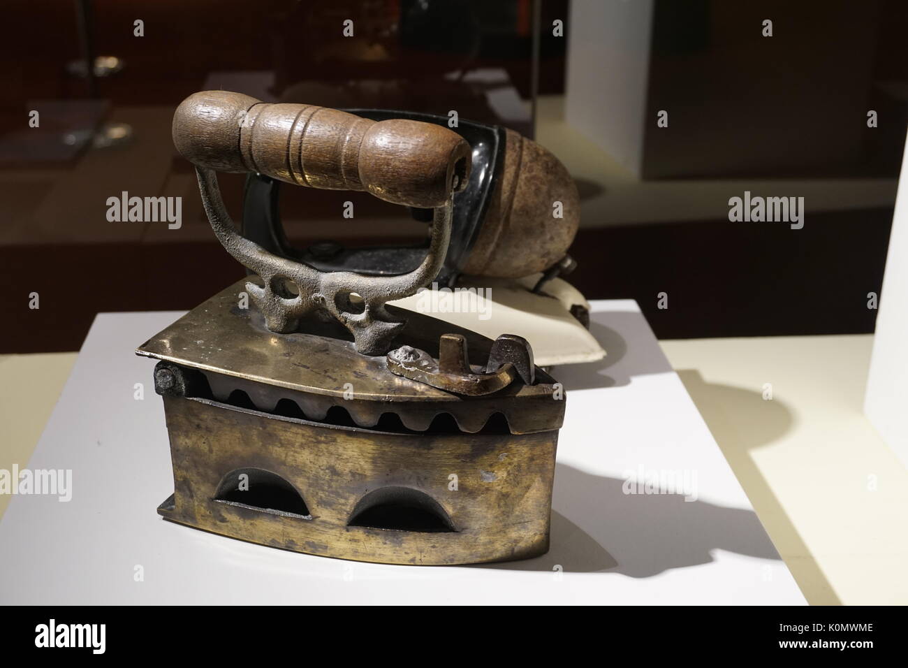 antique coal steam iron Stock Photo Alamy