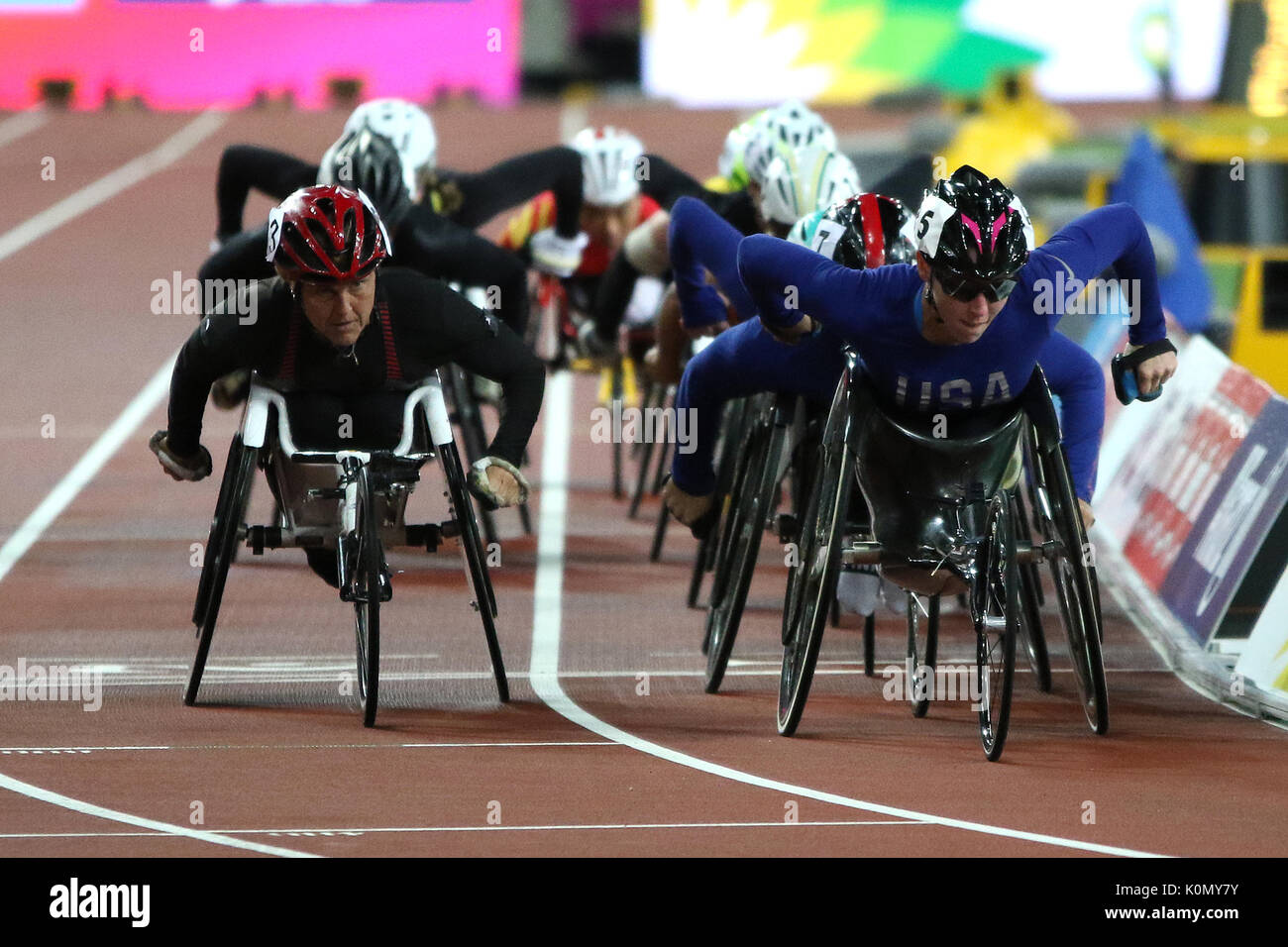 Amanda MCGRORY of the USA in the Women's 5000 m T54 Final at the World Para Championships in London 2017 Stock Photo