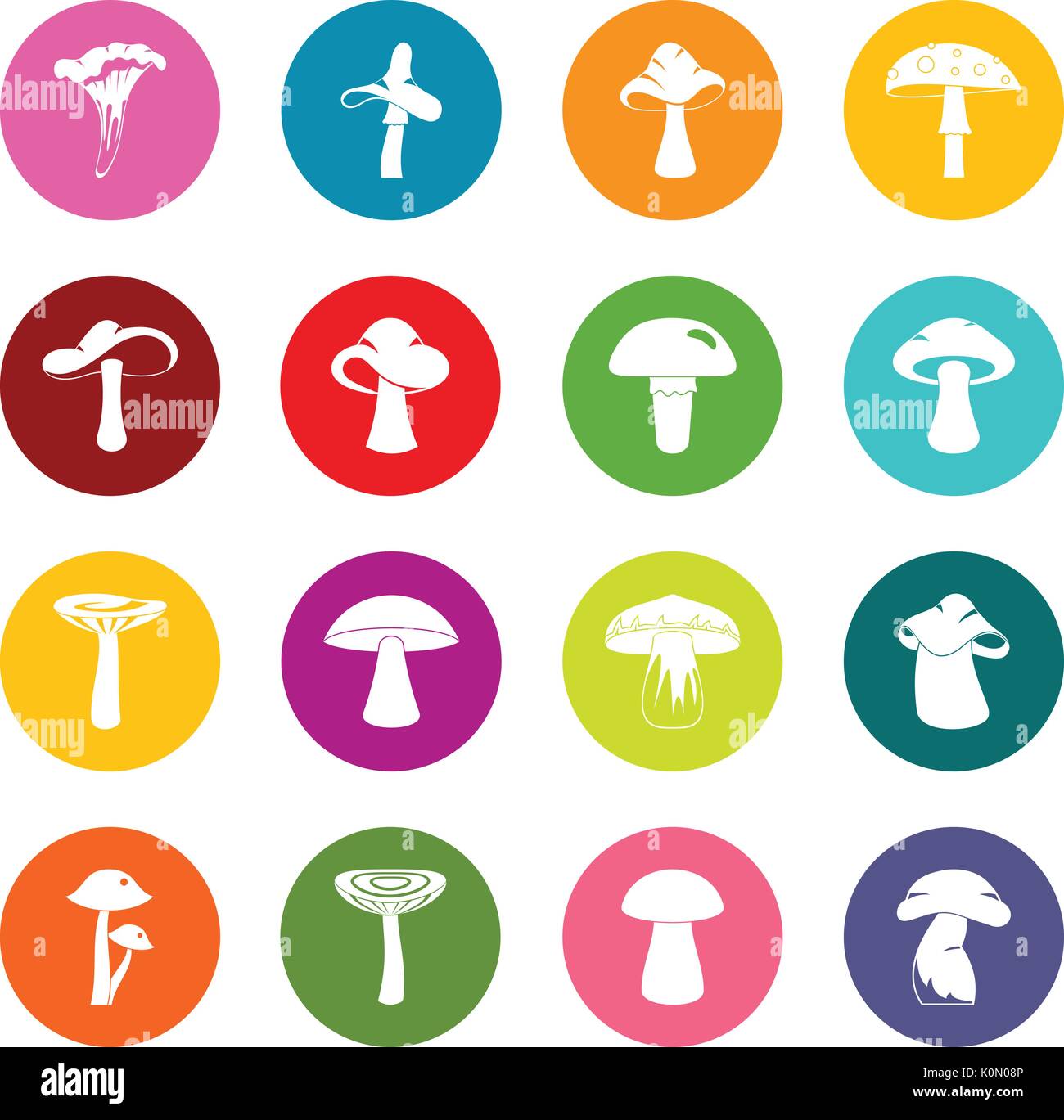 Mushroom icons many colors set Stock Vector Image & Art - Alamy