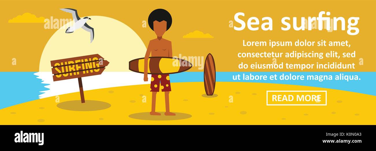 Sea surfing banner horizontal concept Stock Vector Image & Art - Alamy