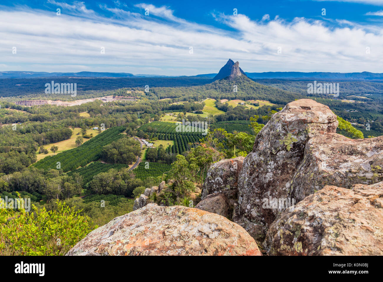View from the summit of Mount Ngungun, Glass House Mountains, Sunshine Coast, Queensland