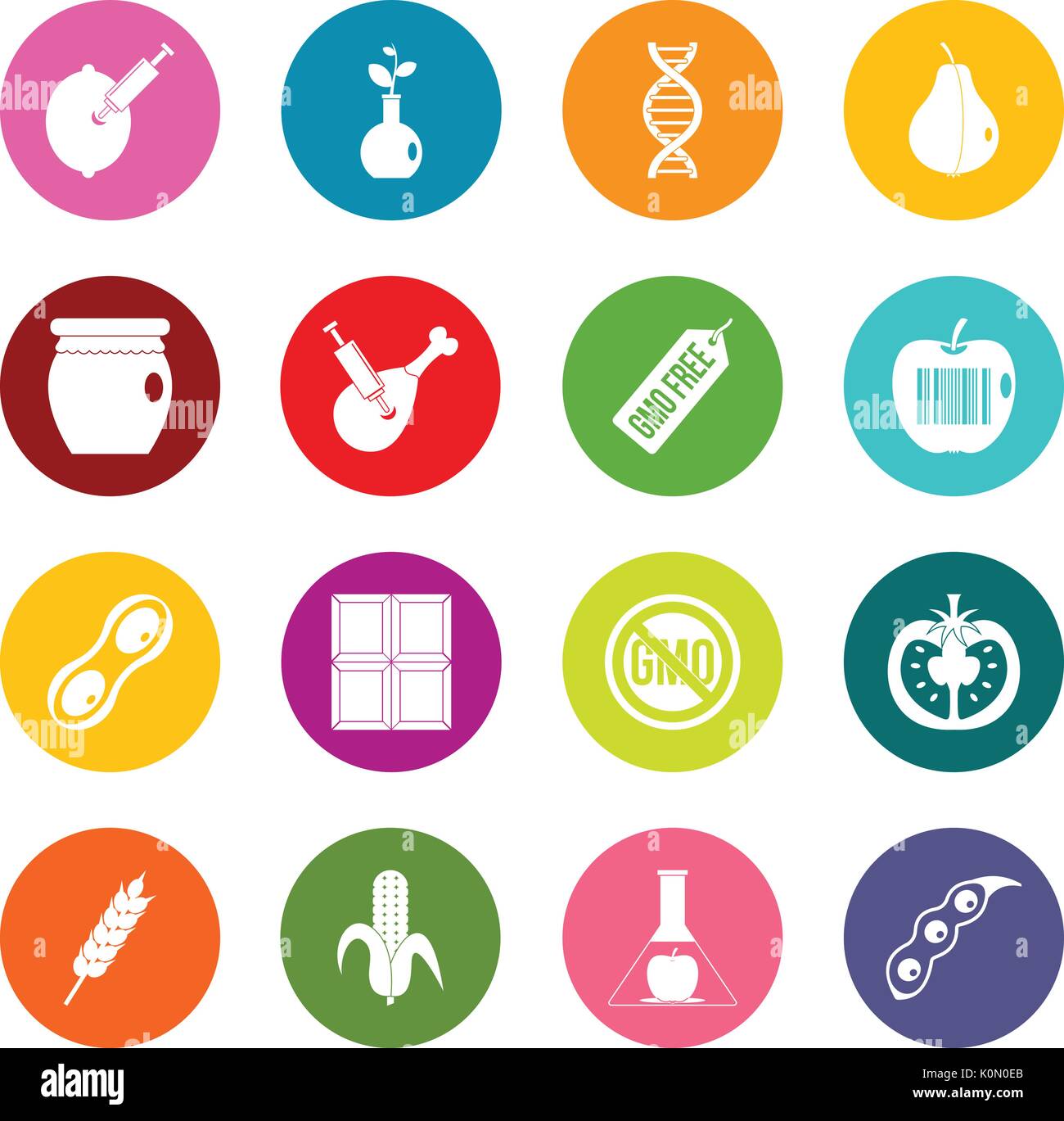 GMO icons many colors set Stock Vector Image & Art - Alamy