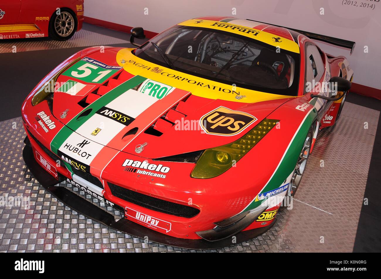 MUGELLO, IT, November, 2015: Ferrari 458 GT at Mugello Circuit in italy during Finali Mondiali Ferrari 2015. Italy Stock Photo