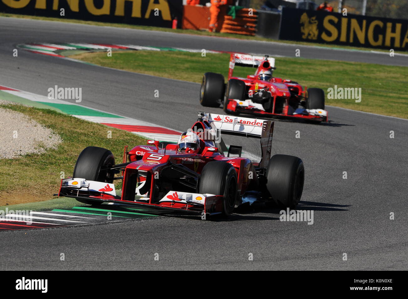 MUGELLO CIRCUIT, ITALY - OCT: Official Scuderia Ferrari F1 on Show session during FINALI MONDIALI FERRARI, 2015, in Mugello Circuit, Italy Stock Photo