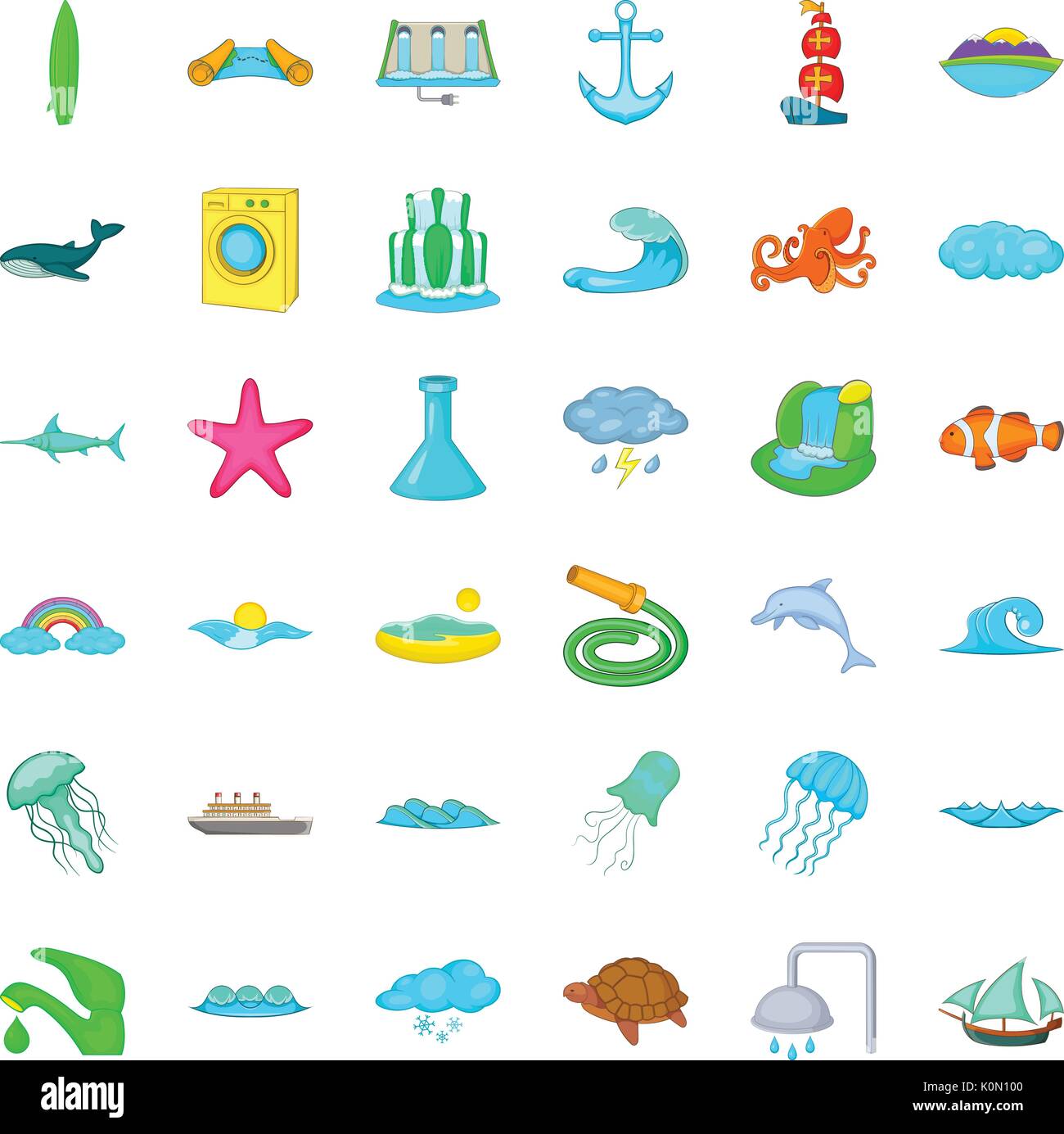 Waterfall icons set, cartoon style Stock Vector Image & Art - Alamy