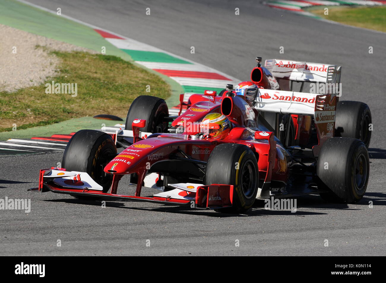 MUGELLO CIRCUIT, ITALY - OCT: Official Scuderia Ferrari F1 on Show session during FINALI MONDIALI FERRARI, 2015, in Mugello Circuit, Italy Stock Photo