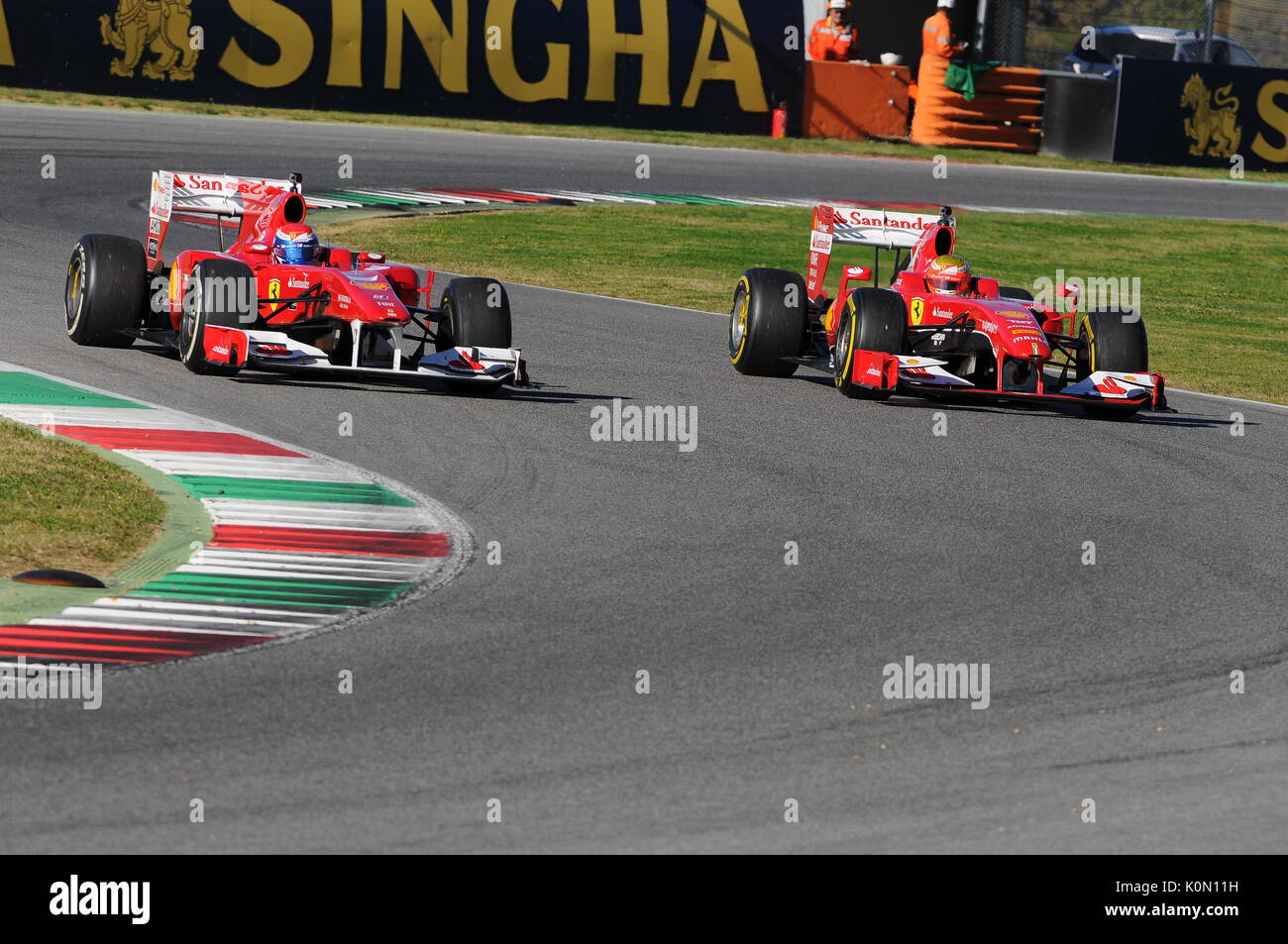 MUGELLO CIRCUIT, ITALY - OCT: Official Scuderia Ferrari F1 on Show session during FINALI MONDIALI FERRARI, 2015, in Mugello Circuit, Italy Stock Photo