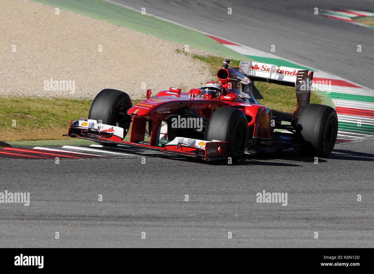 MUGELLO CIRCUIT, ITALY - OCT: Official Scuderia Ferrari F1 on Show session during FINALI MONDIALI FERRARI, 2015, in Mugello Circuit, Italy Stock Photo