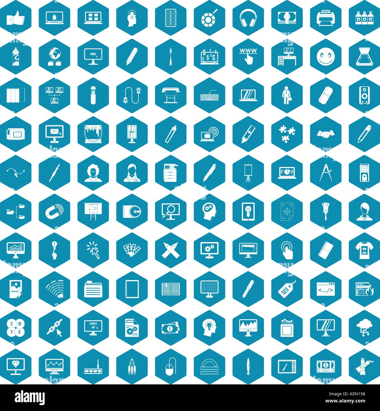 100 webdesign icons sapphirine violet Stock Vector
