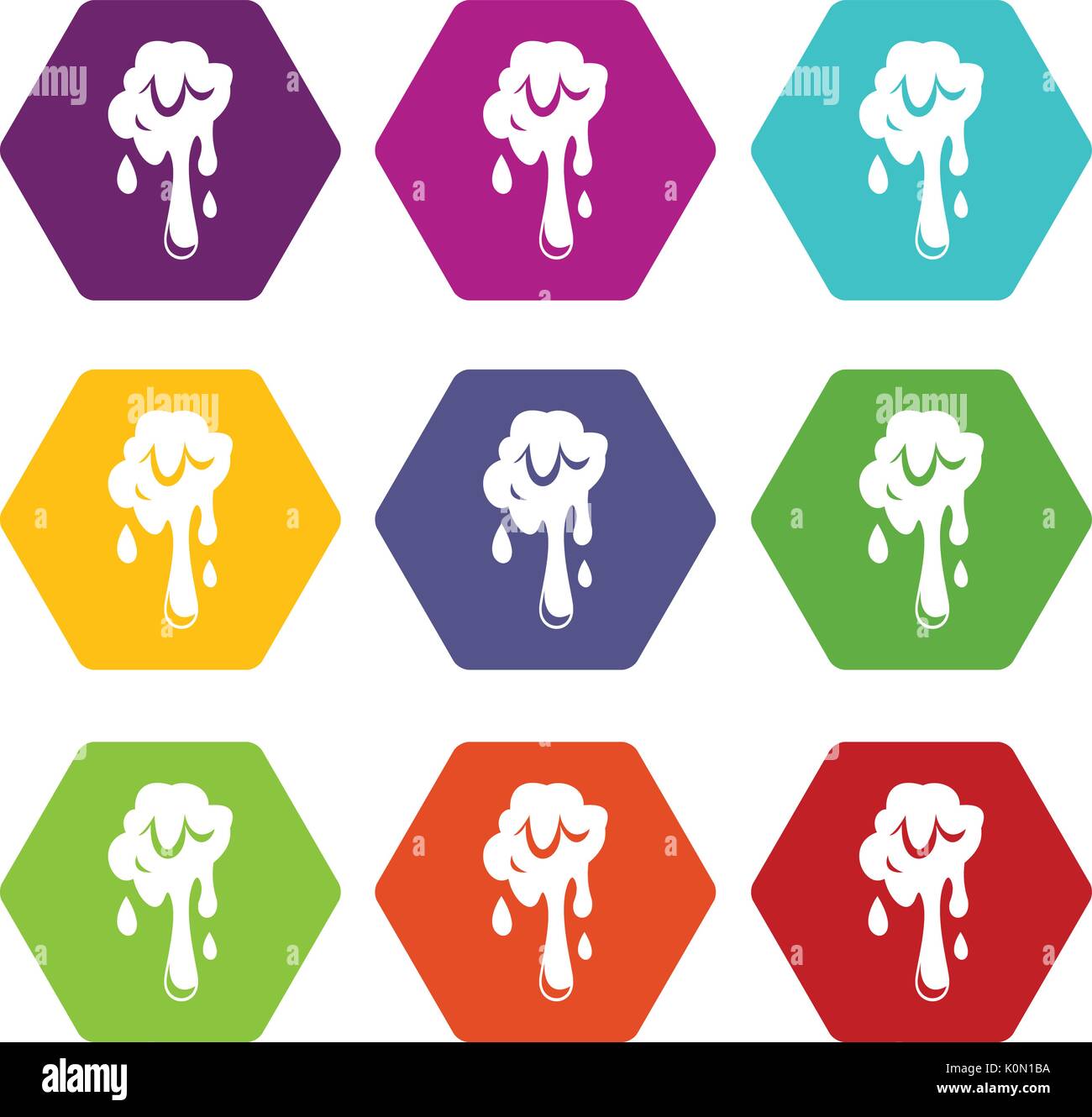 Dripping slime icon set color hexahedron Stock Vector Image & Art - Alamy