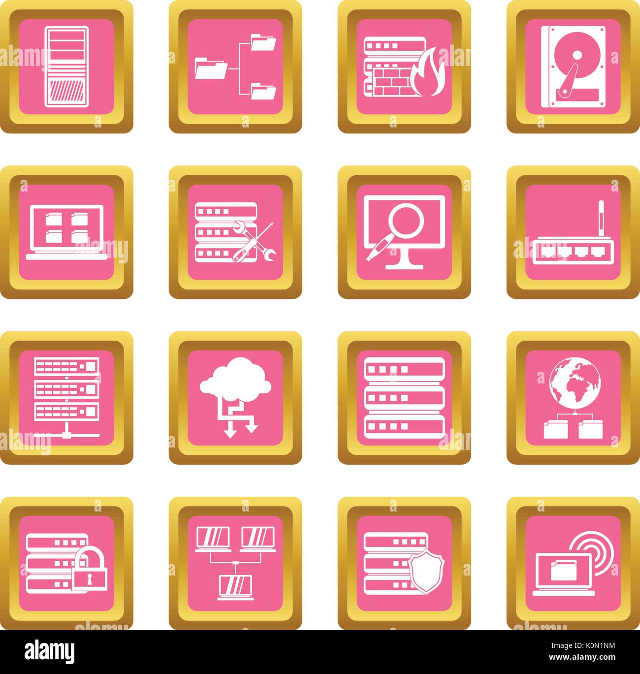 Big data icons pink Stock Vector Image & Art - Alamy