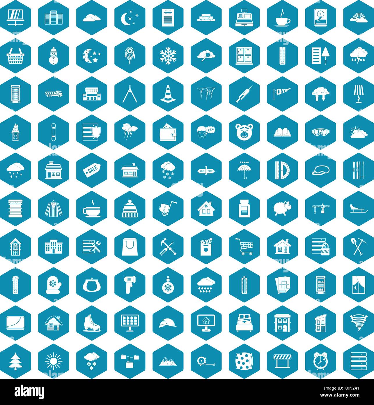 100 windows icons sapphirine violet Stock Vector