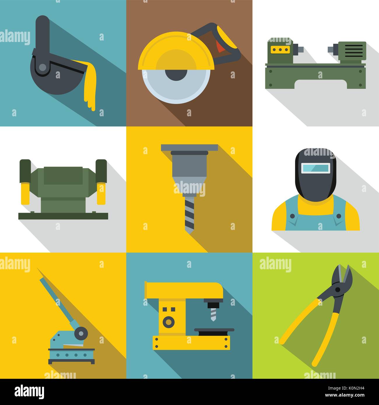 Blacksmith icons set, flat style Stock Vector Image & Art - Alamy