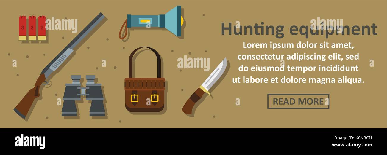 Hunting equipment banner horizontal concept Stock Vector Image & Art ...
