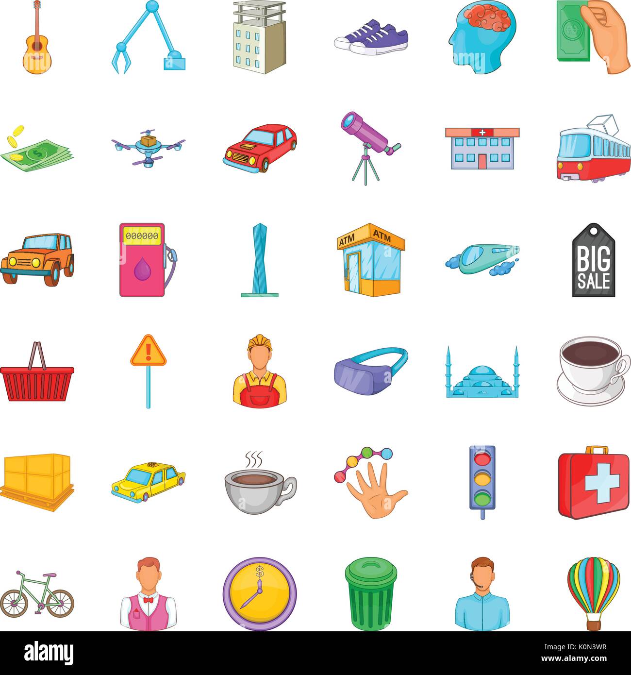 Traffic icons set, cartoon style Stock Vector Image & Art - Alamy