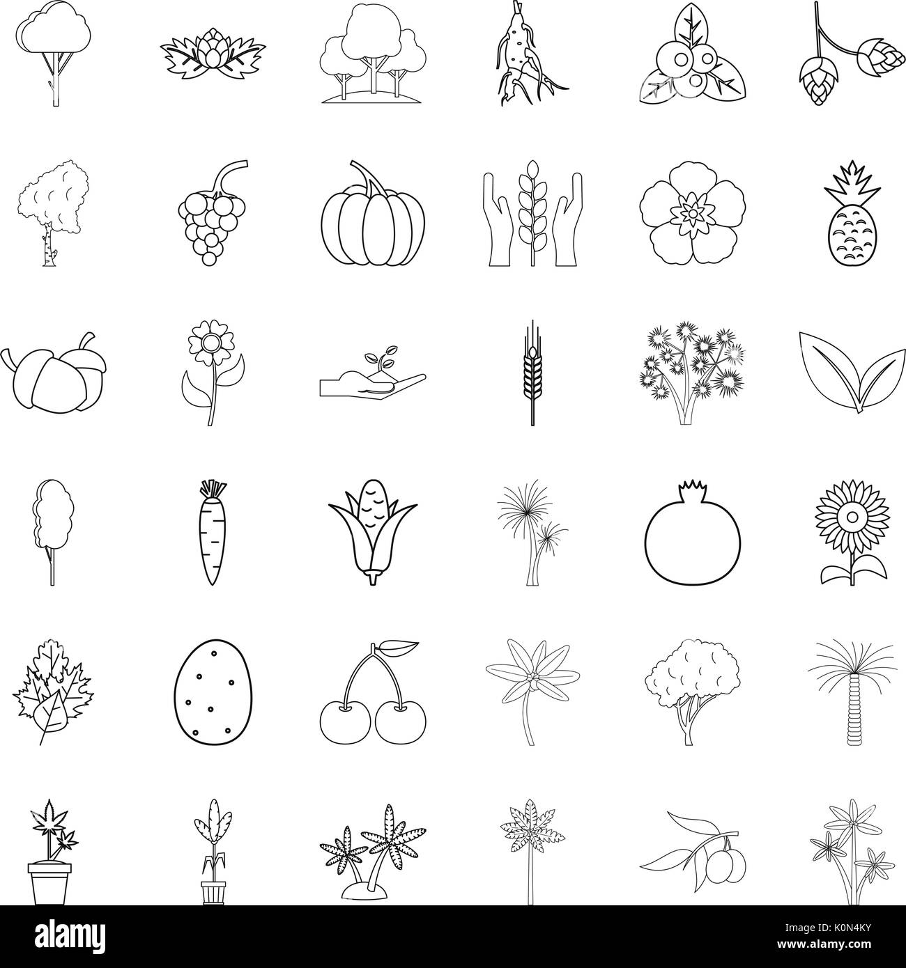 Forest icons set, outline style Stock Vector Image & Art - Alamy
