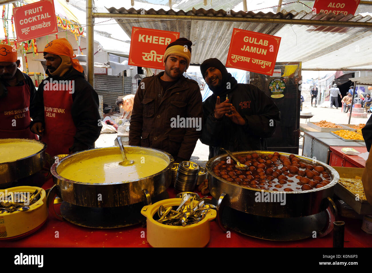 food stall pabibal to panchtarni, amarnath yatra, Jammu Kashmir, India, Asia Stock Photo