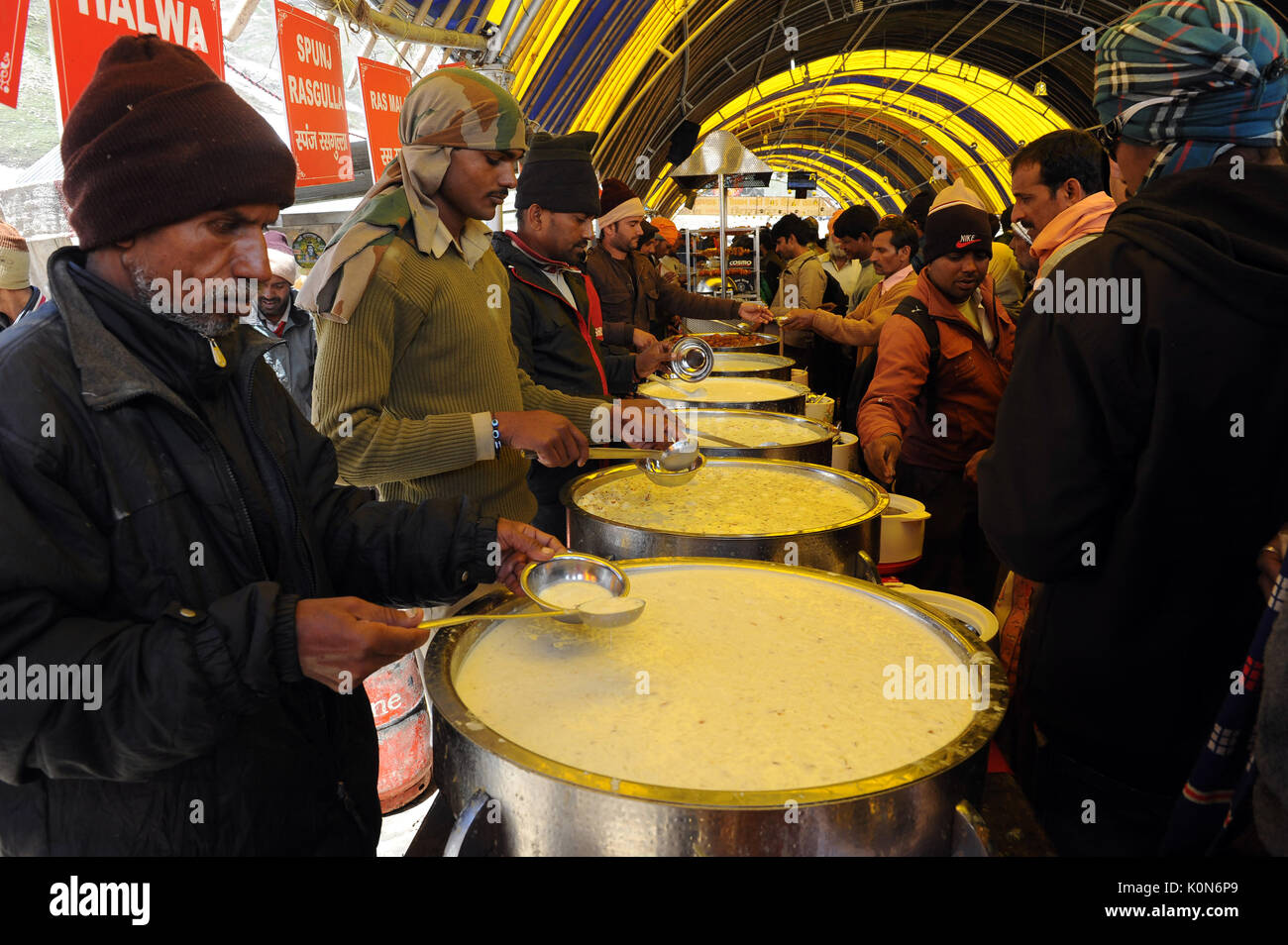 food stall pabibal to panchtarni, amarnath yatra, Jammu Kashmir, India, Asia Stock Photo