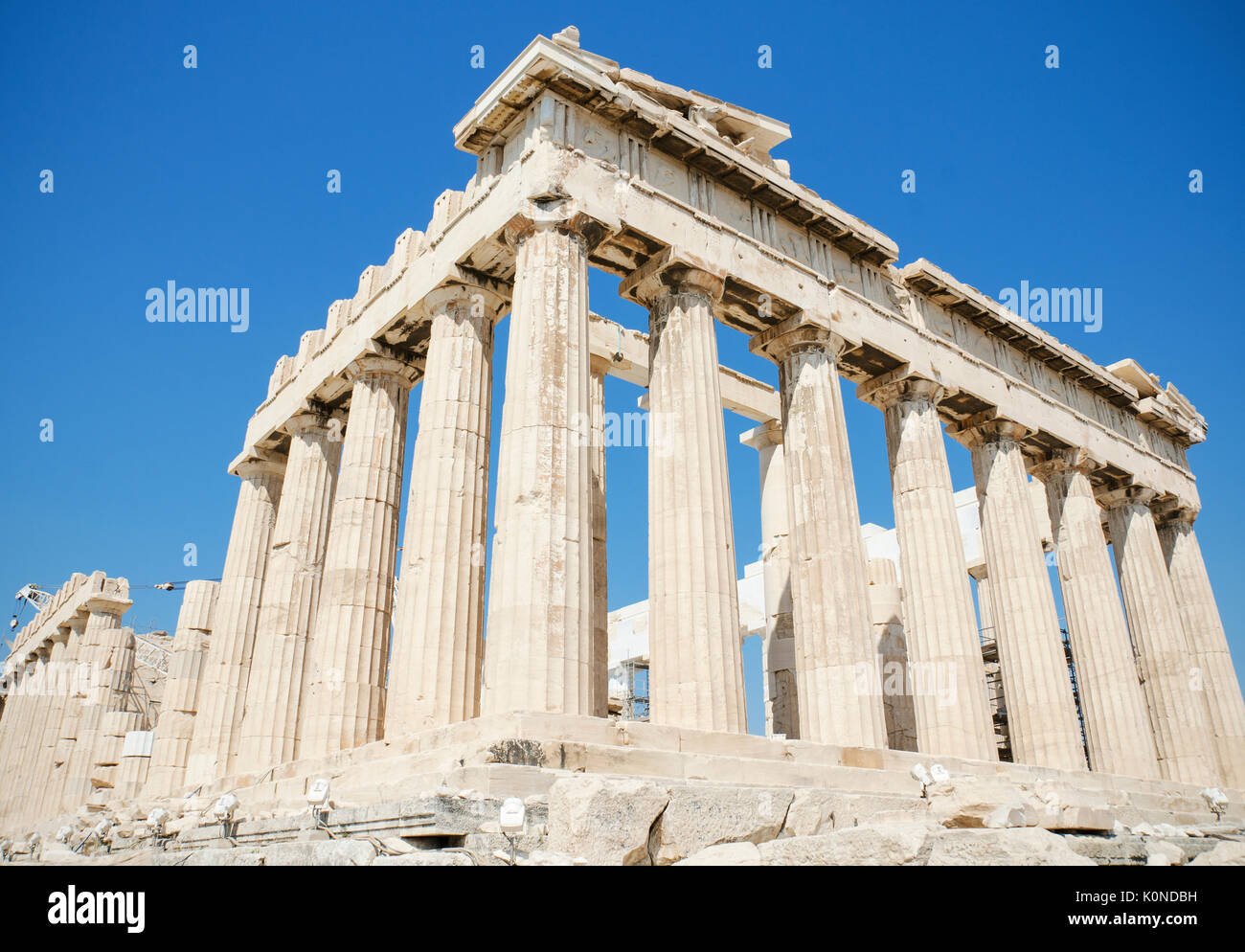 Famous Parthenon temple in the Acropolis, Athens, Greece. Stock Photo