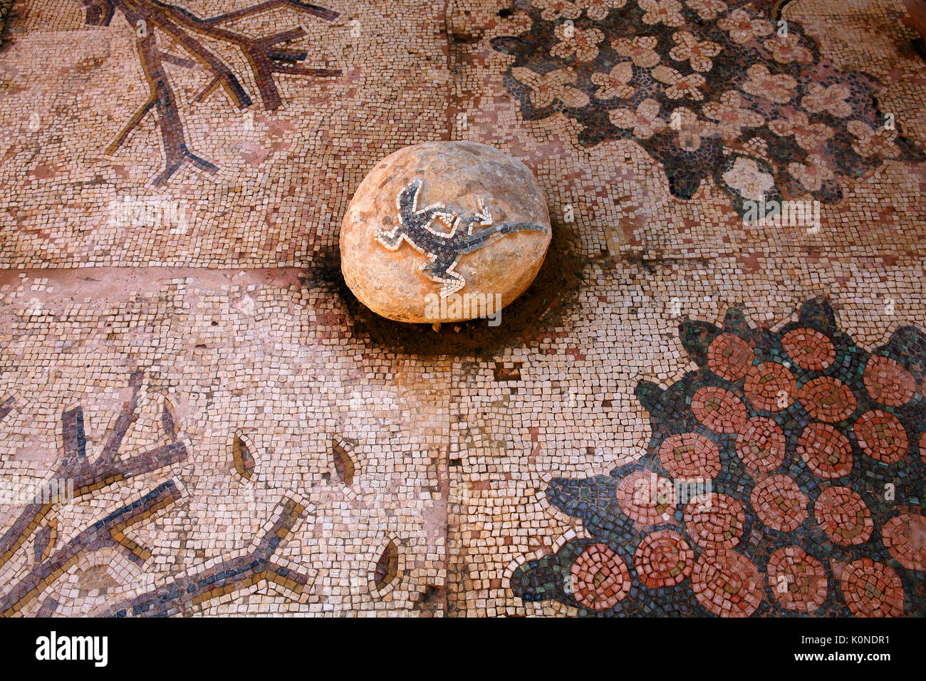 Mosaic in Madaba city,Jordan Stock Photo