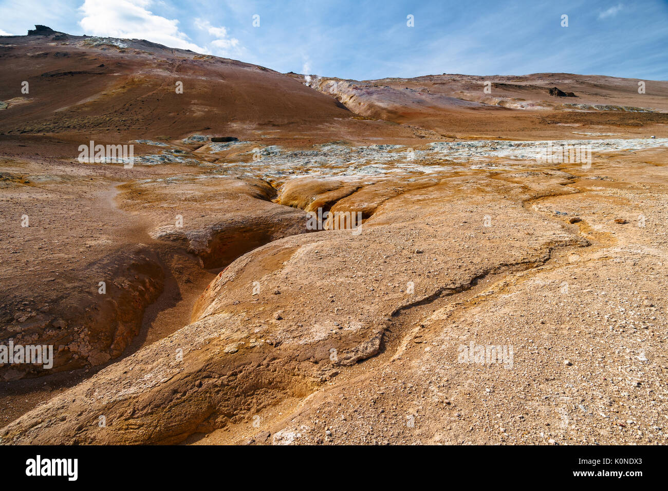 Hverir geothermal area in North Iceland Stock Photo