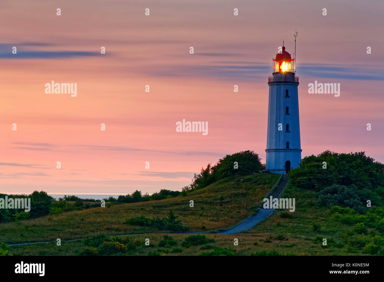Germany, Mecklenburg-Western Pomerania, Hiddensee, Dornbusch lighthouse on the Schluckswiek Stock Photo