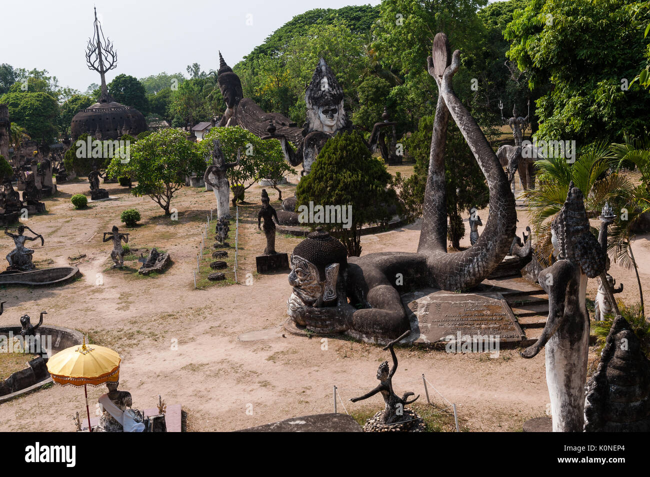Buddha Park outside Vientiane contains over 200 sculptures depicting Hindu and Buddhist deities