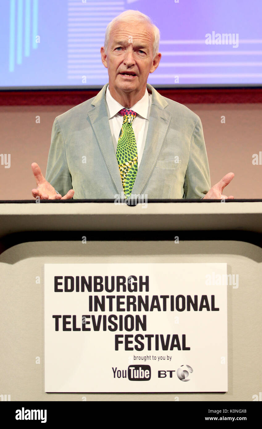 Channel 4 News anchor Jon Snow during a runthrough ahead of delivering