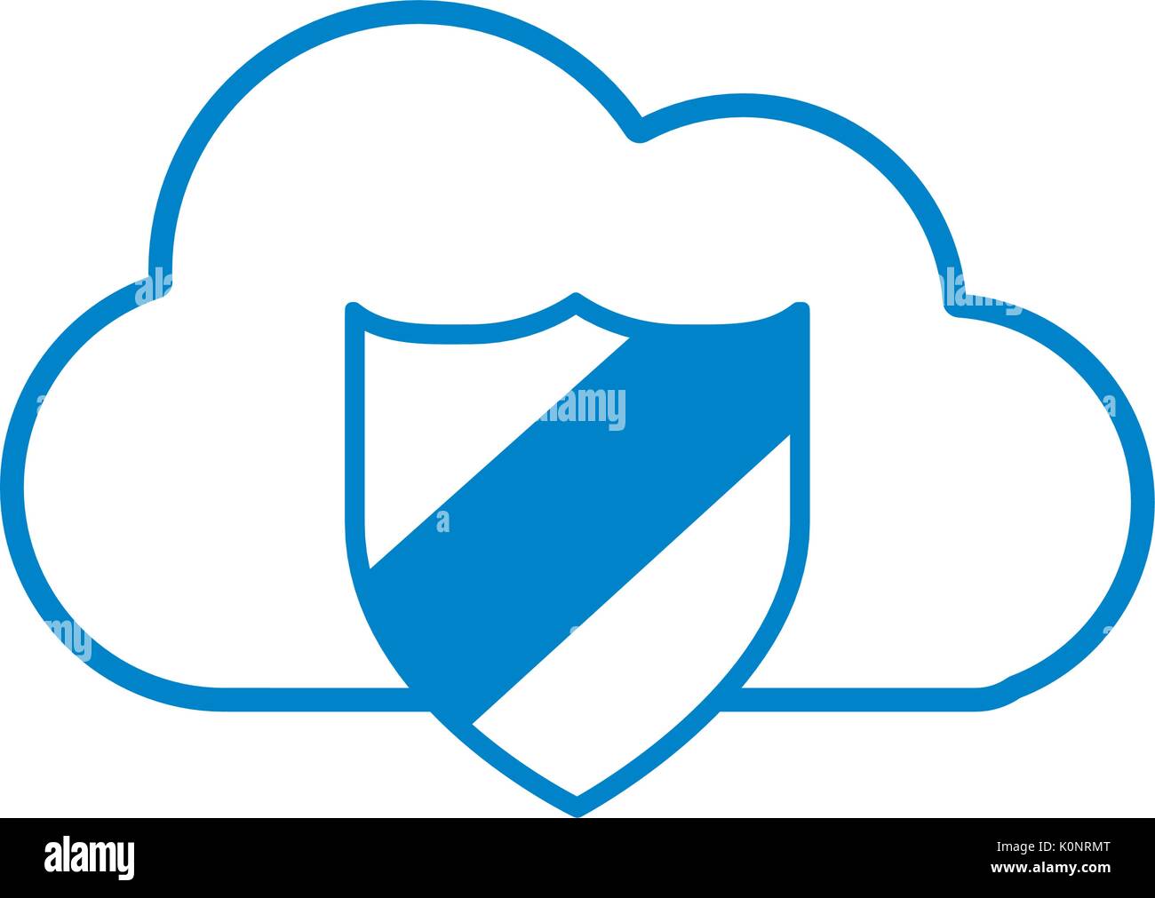 silhouette cloud data center with security shield Stock Vector Image ...
