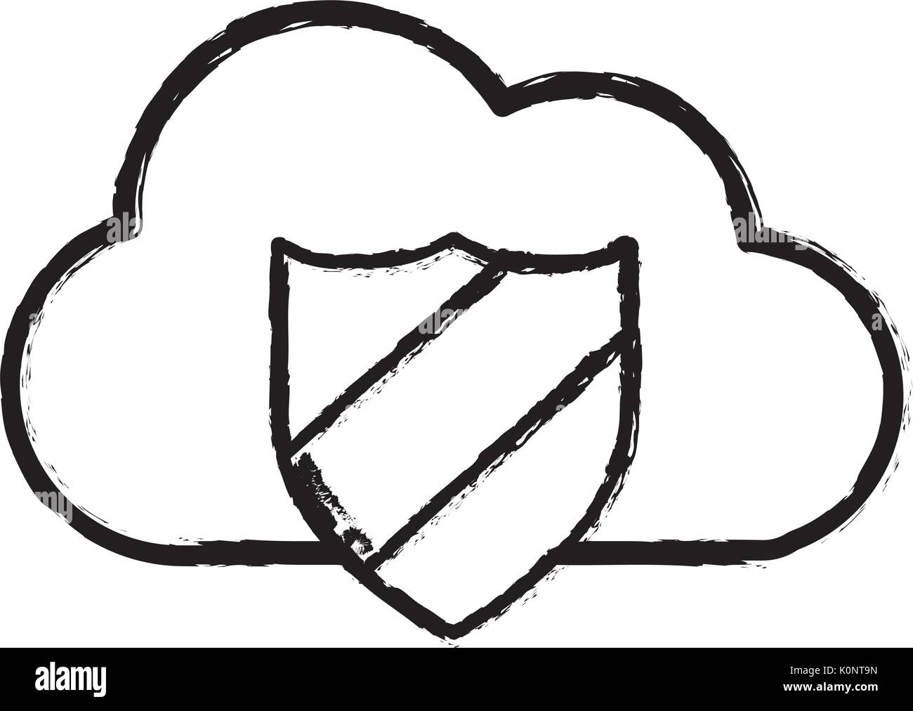 figure cloud data center with security shield Stock Vector Image & Art ...