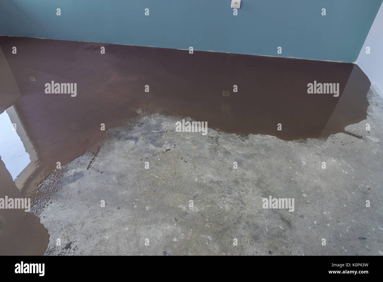 Apartment Under Construction Application Of Self Leveling Screed