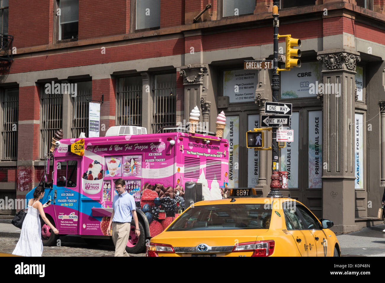 Ice Cream Truck in SoHo, NYC, USA Stock Photo