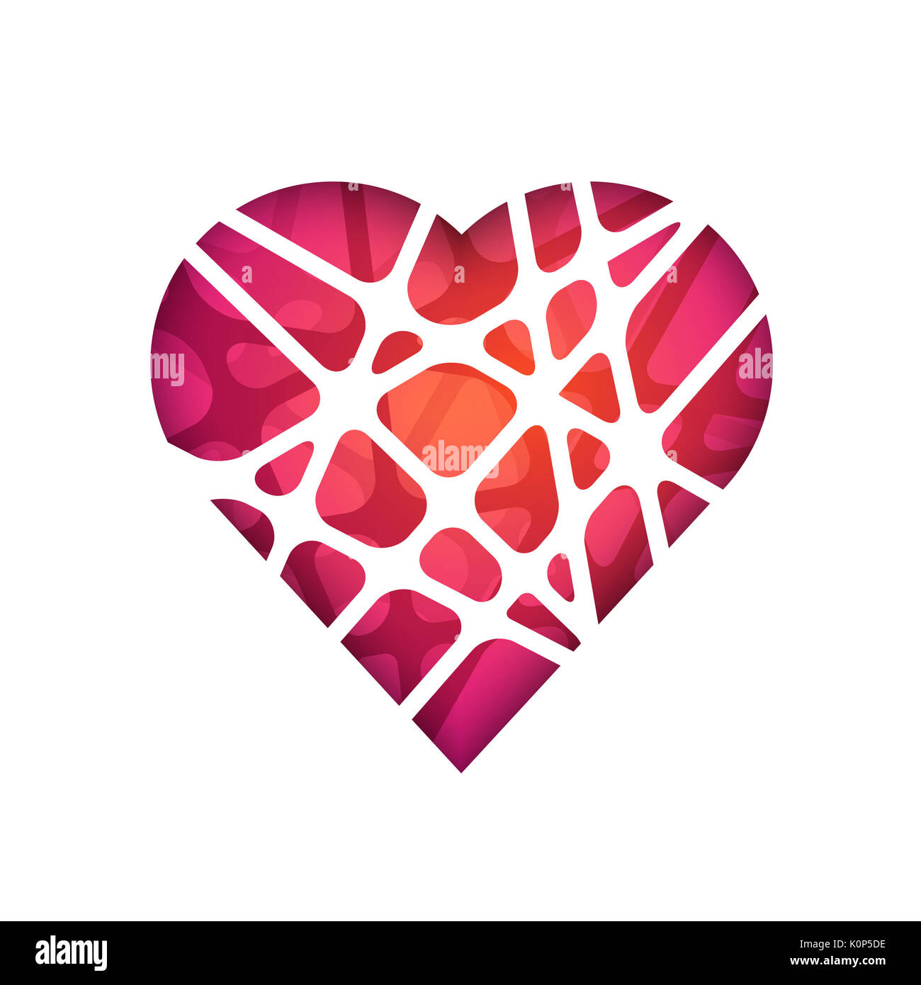 abstract red human heart with geometric mesh pattern Stock Photo - Alamy