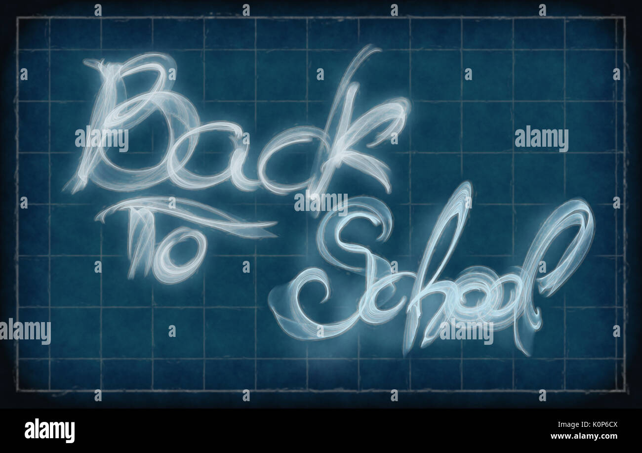 Back to school words lettering made by white fire Stock Photo - Alamy