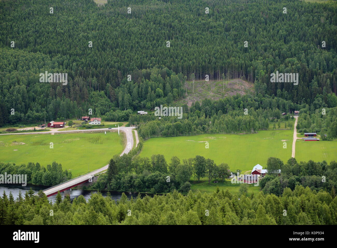 Persby near Branaes in Vaermland, Sweden. The river Klaraelven can be seen  Stock Photo - Alamy