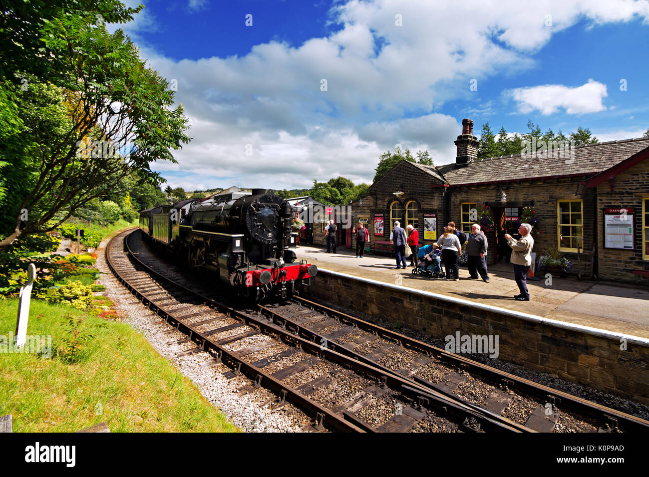 Steam Train Stationary At Oxenhope Station On The Keighley And Worth steam-train-stationary-at-oxenhope-station-on-the-keighley-and-worth