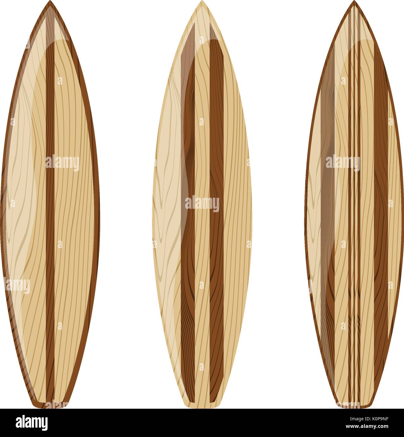 wooden surfboards isolated on white background, vector format very easy