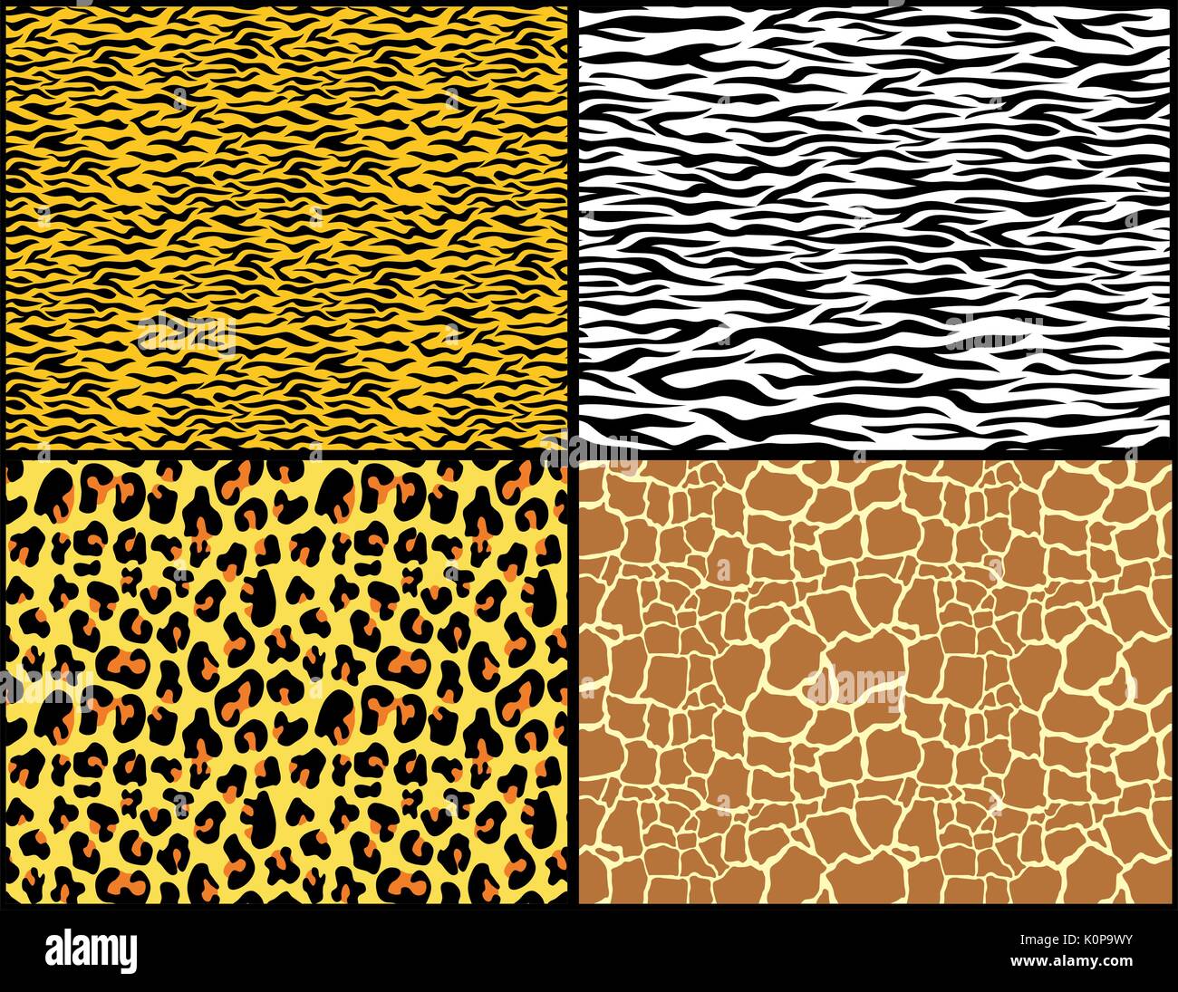 animal print patterns in vector format very easy to edit Stock Vector