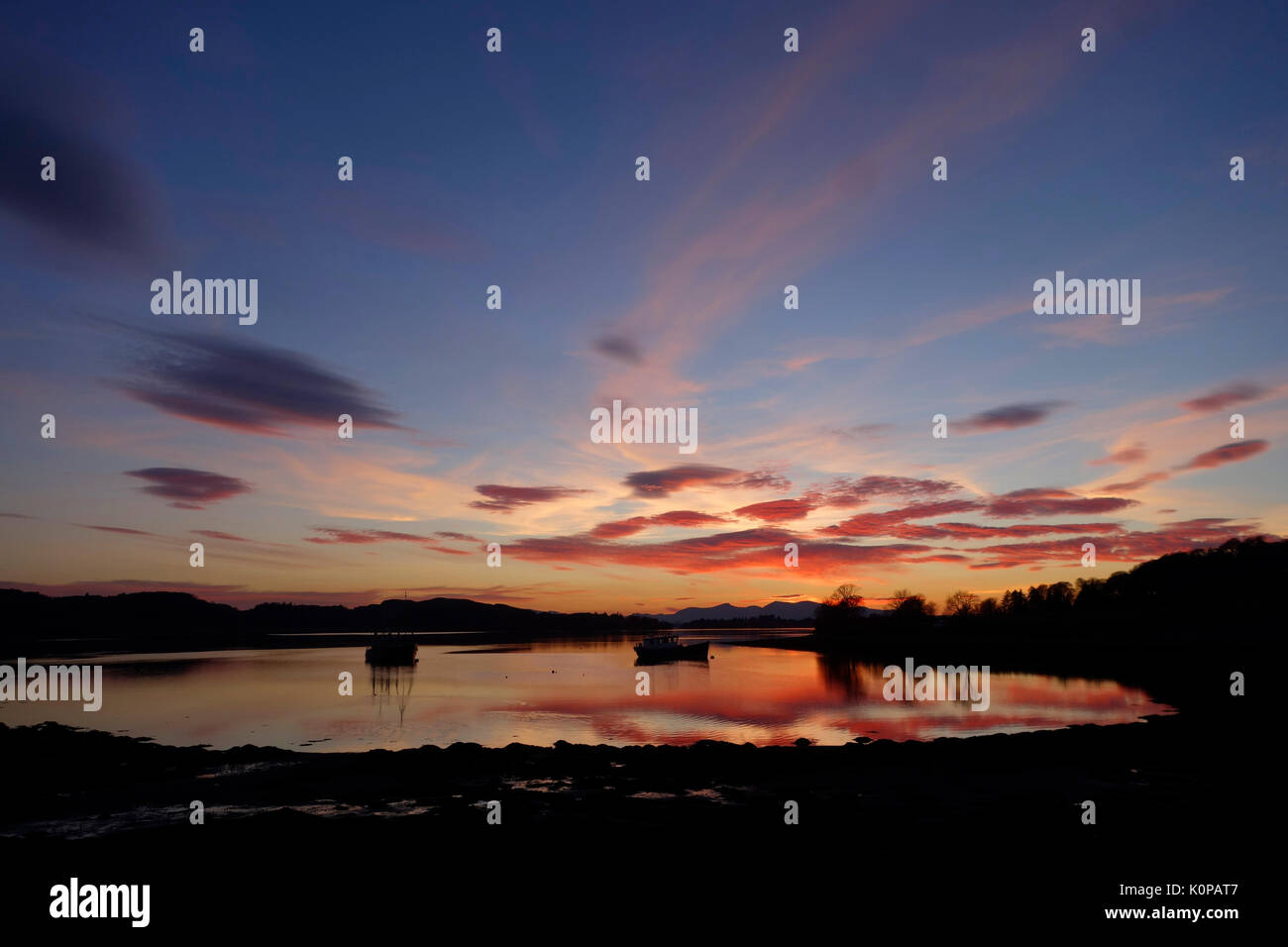 Sunset over Loch Etive Stock Photo