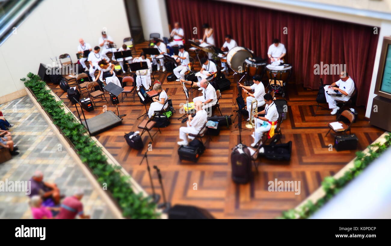 Hawaii symphony orchestra at Ala Moana Shopping Center Stock Photo