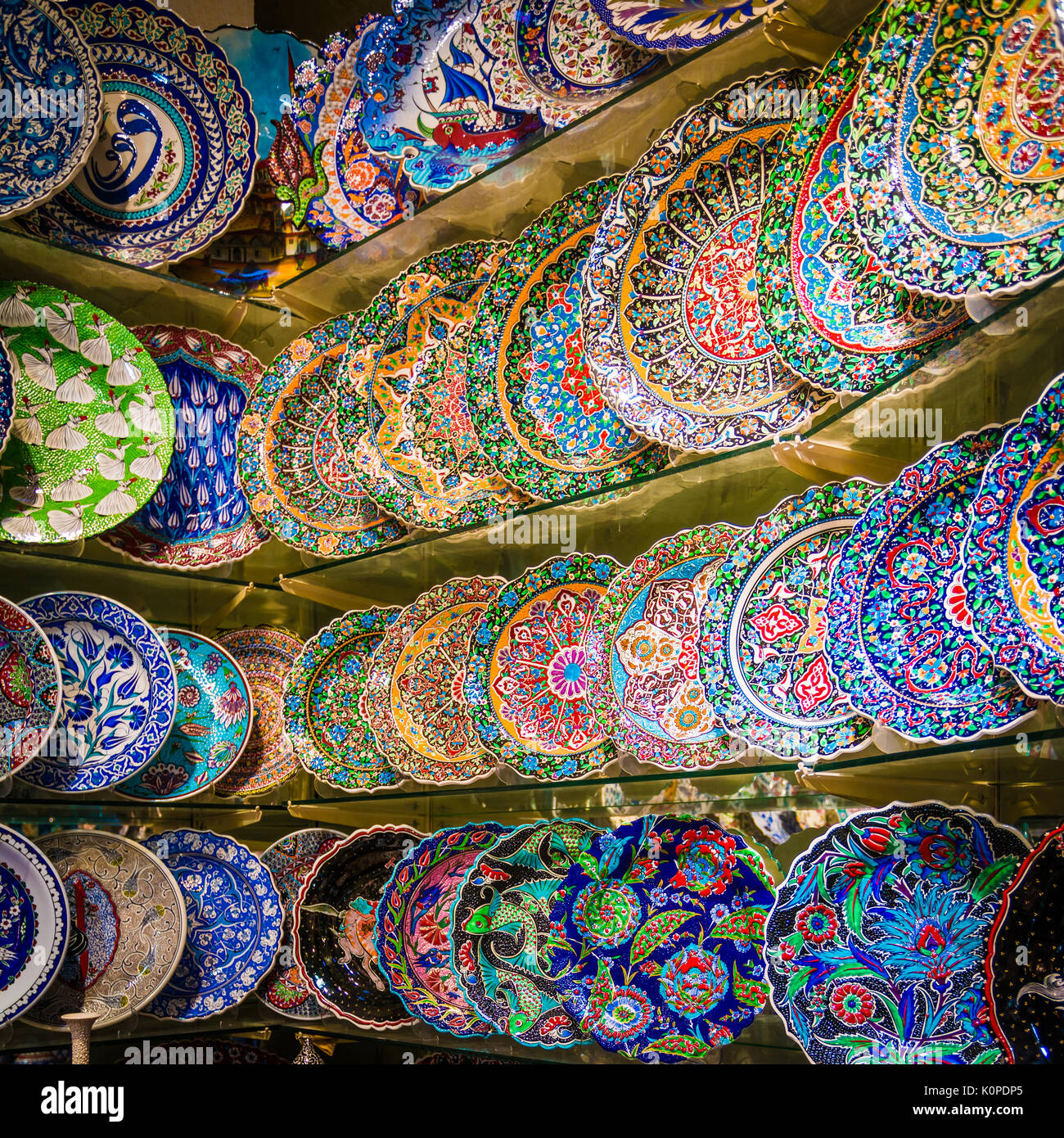 Turkish ceramics on sale at the Grand Bazaar in Istanbul, Turkey ...