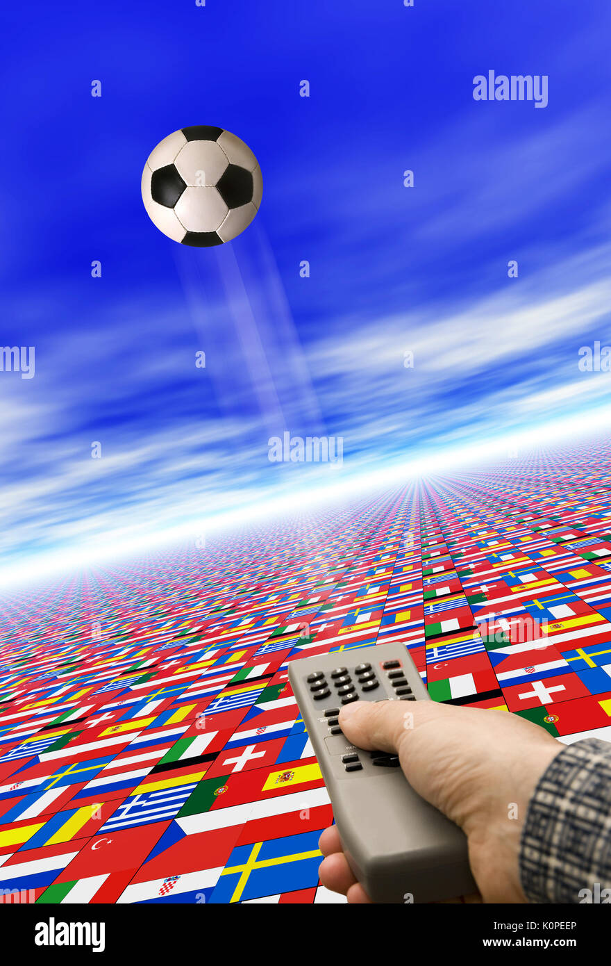 watching soccer concept Stock Photo