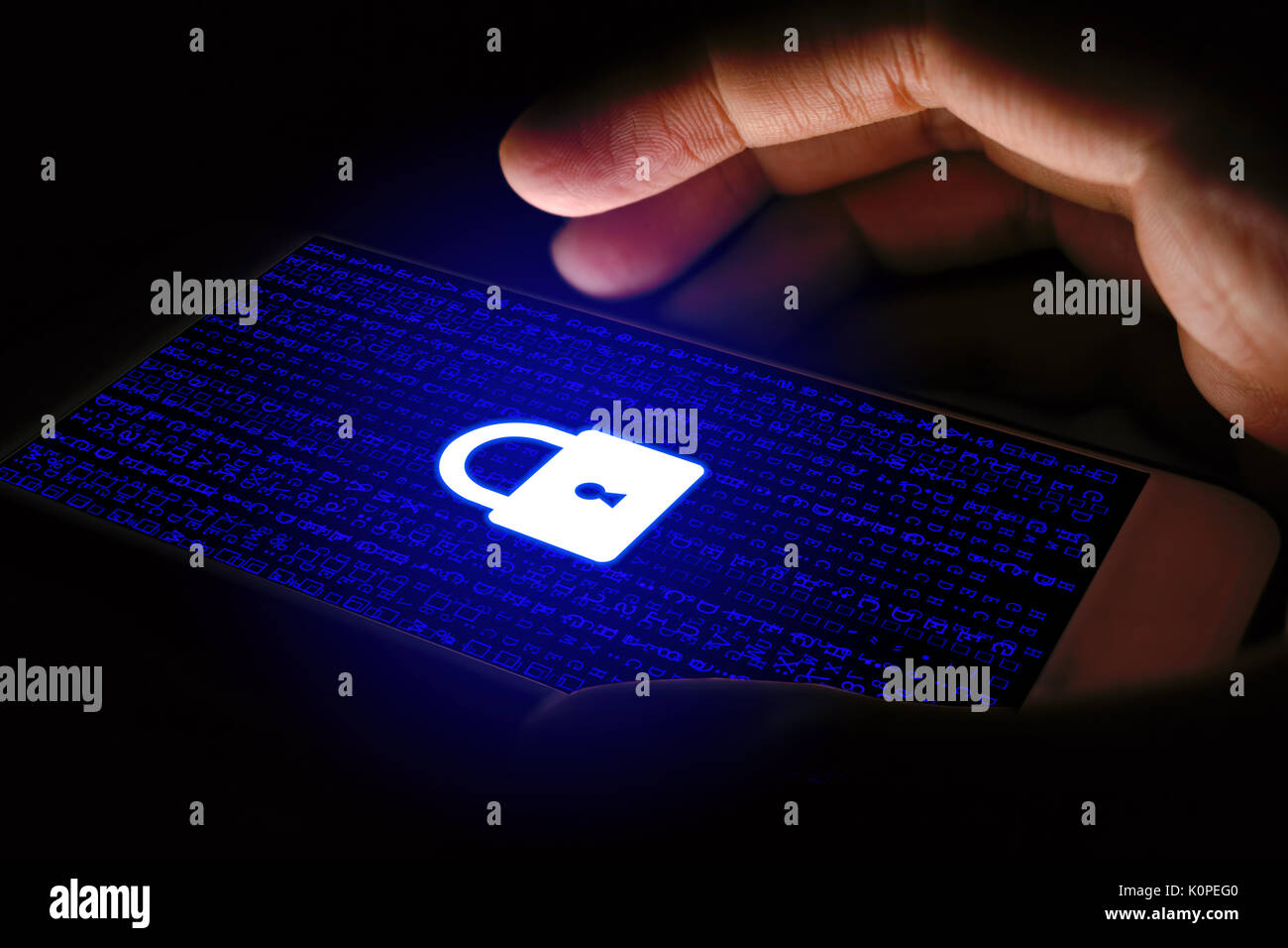 Cyber security concept, Man using smartphone and lock icon on virtual ...