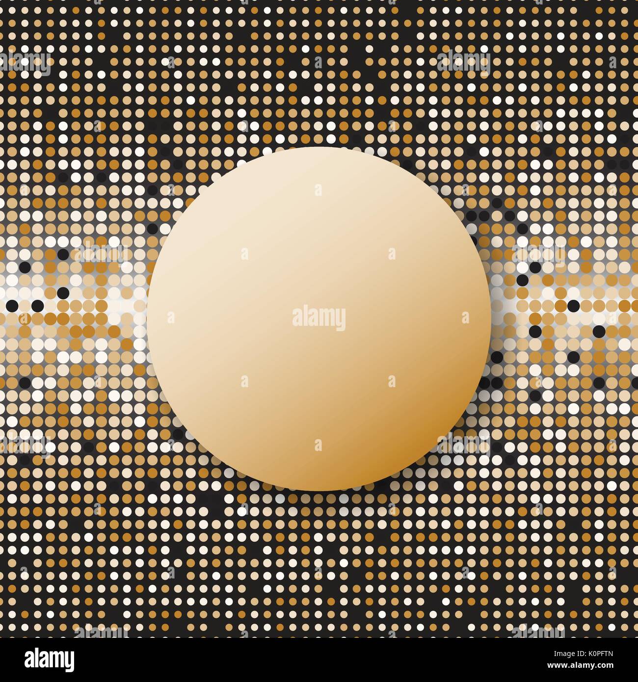 Circle halftone gold dots abstract background, stock vector Stock Vector