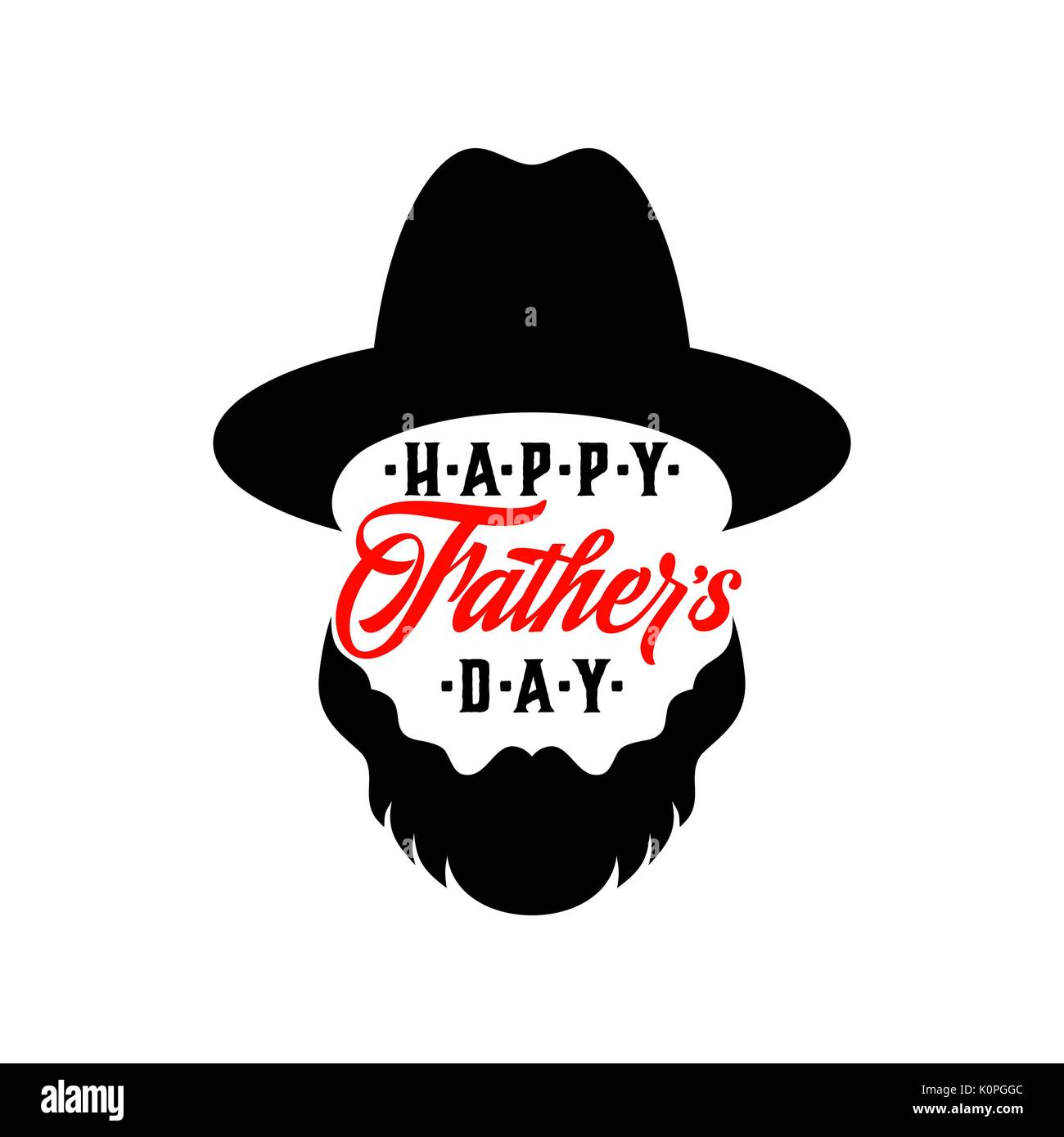 Typography and lettering with design elements and silhouettes for a happy father's day Stock Vector