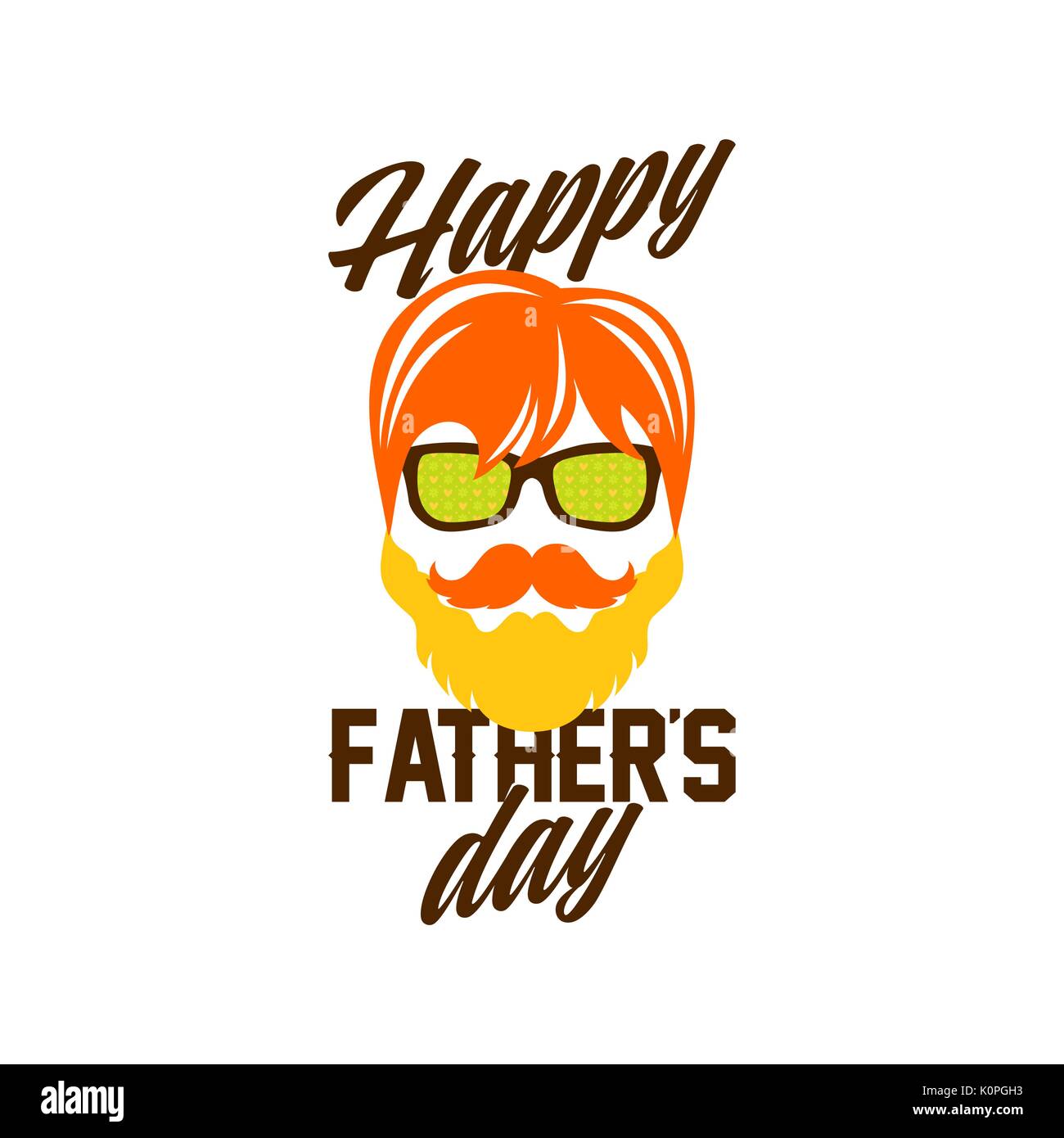 Typography and lettering with designer colored elements and silhouettes for a happy father's day Stock Vector