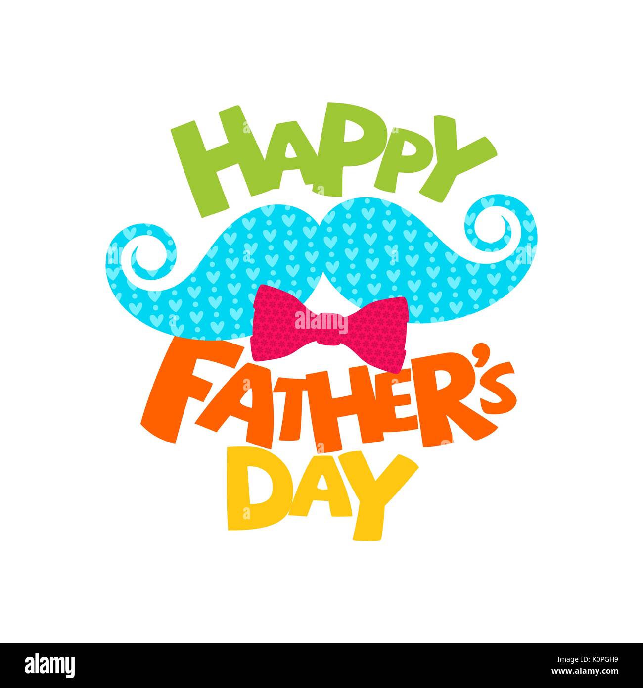 Typography and lettering with designer colored elements and silhouettes for a happy father's day Stock Vector
